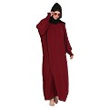 Premium Firdaus Loose Fit abaya with Ruffled Sleeves - Maroon Premium Firdaus Loose Fit abaya with Ruffled Sleeves - Maroon